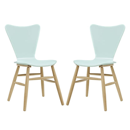 Cascade Dining Chair Set of 2, Wood, Light Blue 15436