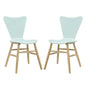 Cascade Dining Chair Set of 2, Wood, Light Blue 15436