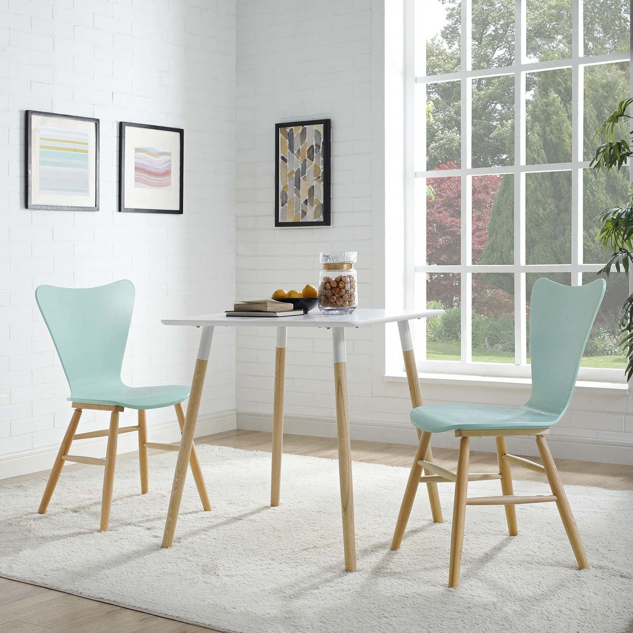 Cascade Dining Chair Set of 2, Wood, Light Blue 15436