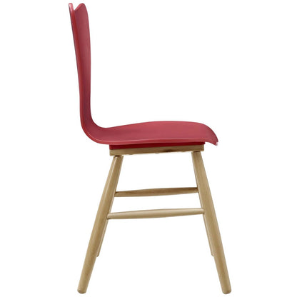Cascade Dining Chair Set of 2, Wood, Red 15437