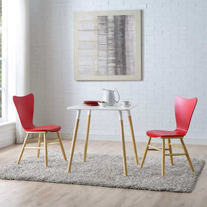 Cascade Dining Chair Set of 2, Wood, Red 15437
