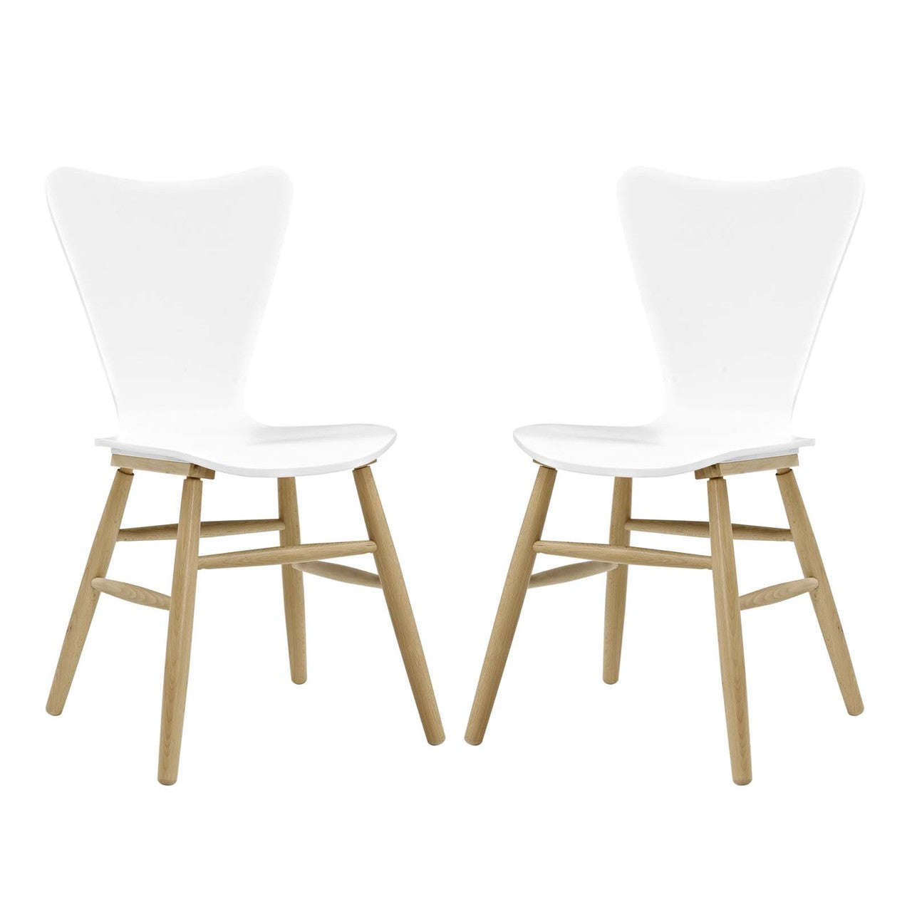 Cascade Dining Chair Set of 2, Wood, White 15438
