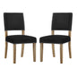 Oblige Dining Chair Wood Set of 2, Velvet Fabric Wood, Black 15439