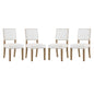 Oblige Dining Chair Wood Set of 4, Velvet Fabric Wood, Ivory White 15821