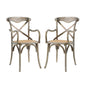 Gear Dining Armchair Set of 2, Wood, Grey Gray 15443