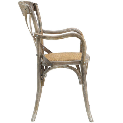 Gear Dining Armchair Set of 2, Wood, Grey Gray 15443