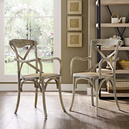 Gear Dining Armchair Set of 2, Wood, Grey Gray 15443