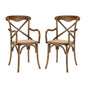 Gear Dining Armchair Set of 2, Wood, Brown 15444