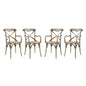 Gear Dining Armchair Set of 4, Wood, Grey Gray 15445