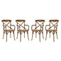 Gear Dining Armchair Set of 4, Wood, Brown 15446
