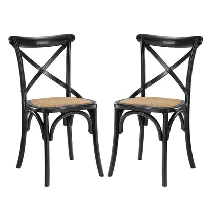 Gear Dining Side Chair Set of 2, Wood, Black 15447
