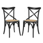 Gear Dining Side Chair Set of 2, Wood, Black 15447