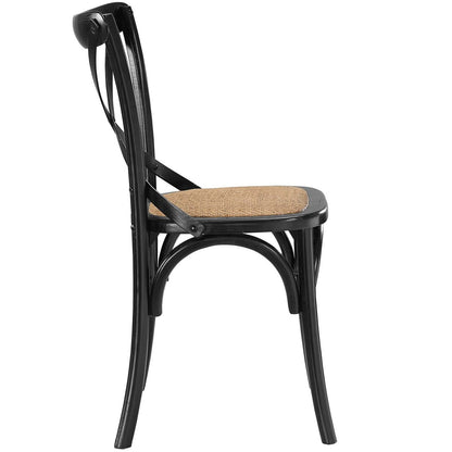 Gear Dining Side Chair Set of 2, Wood, Black 15447