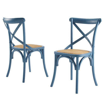 Gear Dining Side Chair Set of 2, Wood, Blue, 18206