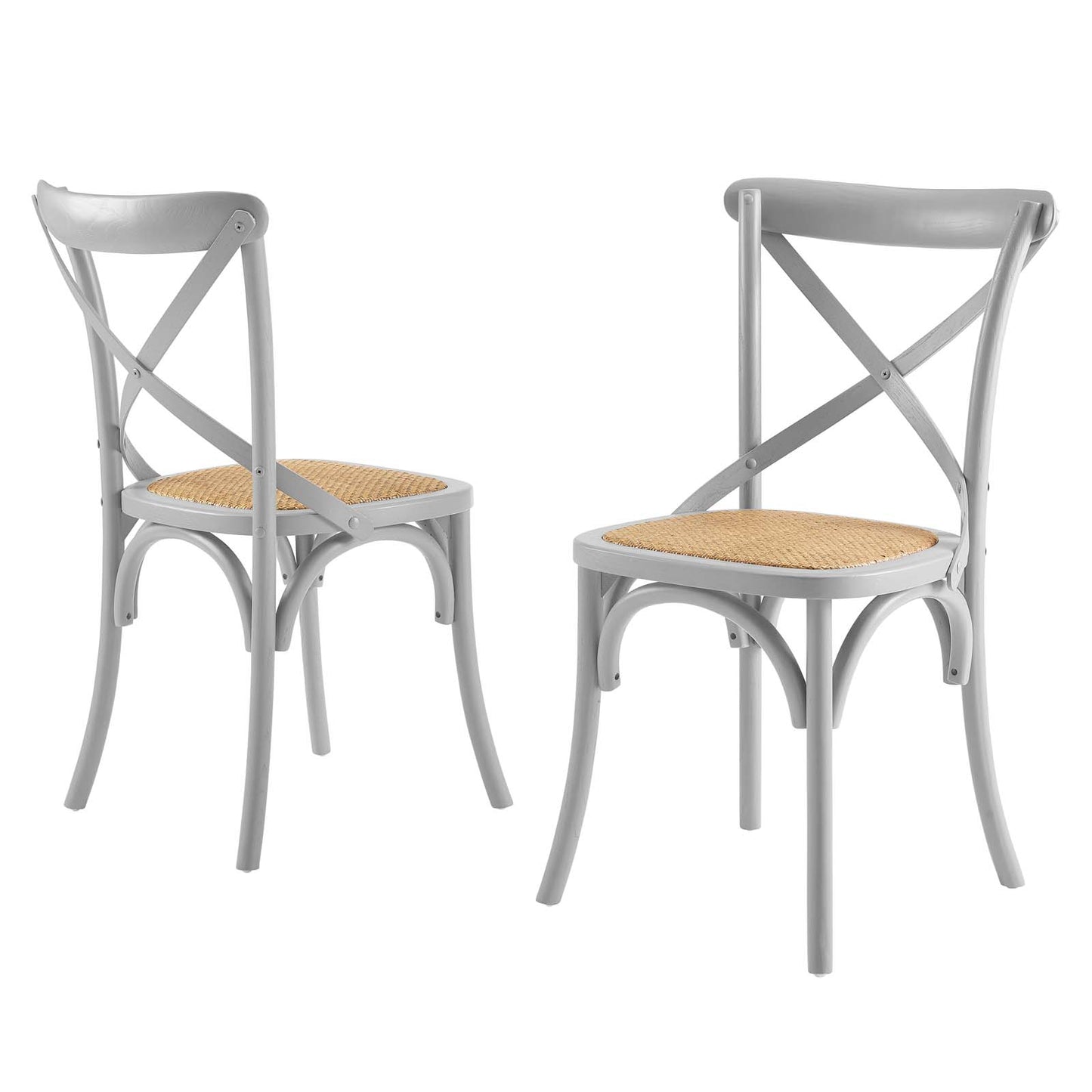 Gear Dining Side Chair Set of 2, Wood, Light Grey Gray, 18207