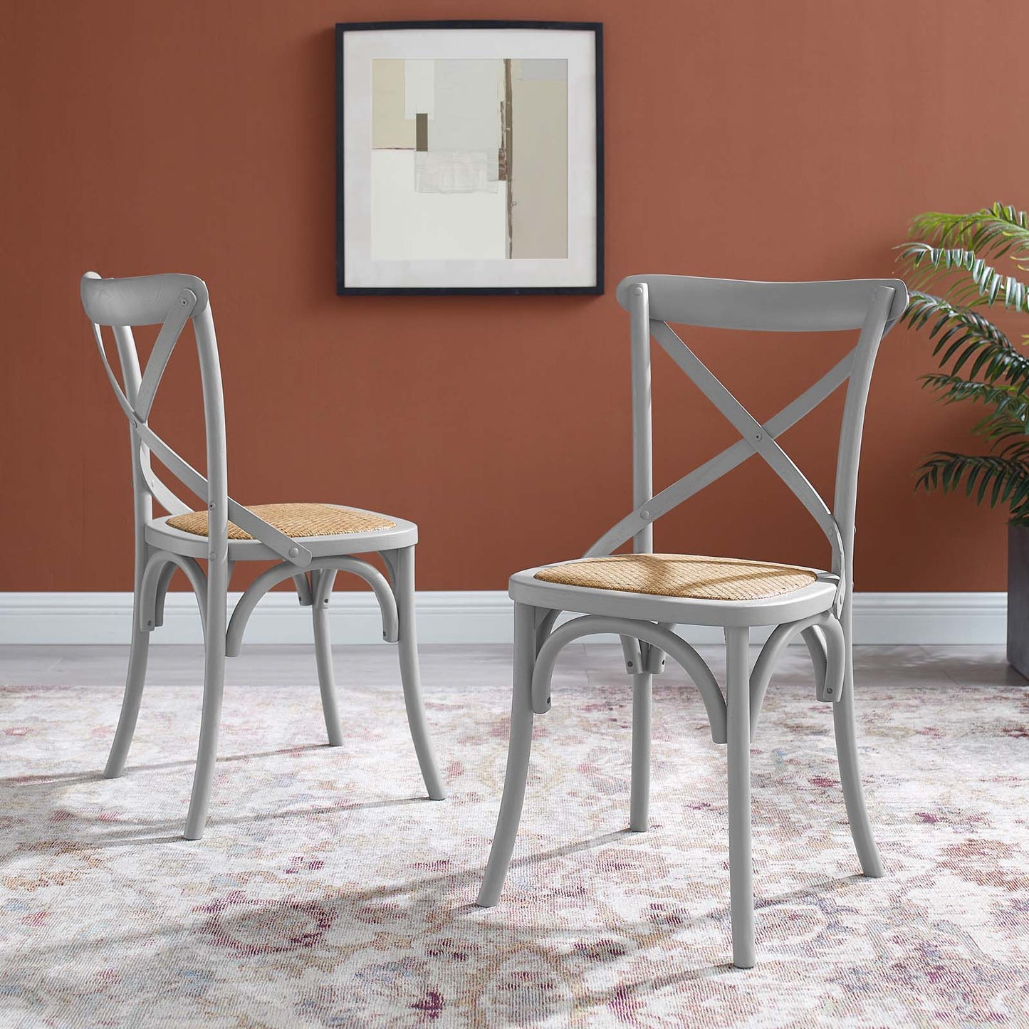 Gear Dining Side Chair Set of 2, Wood, Light Grey Gray, 18207