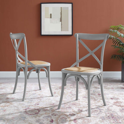 Gear Dining Side Chair Set of 2, Wood, Light Grey Gray, 18207