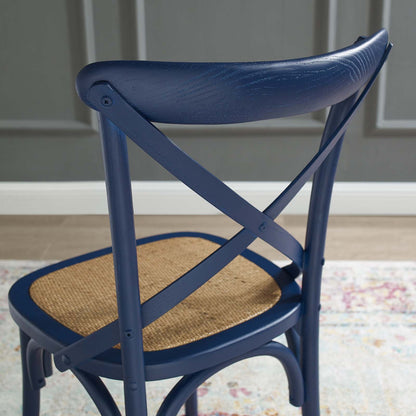 Gear Dining Side Chair Set of 2, Wood, Dark Blue, 18208