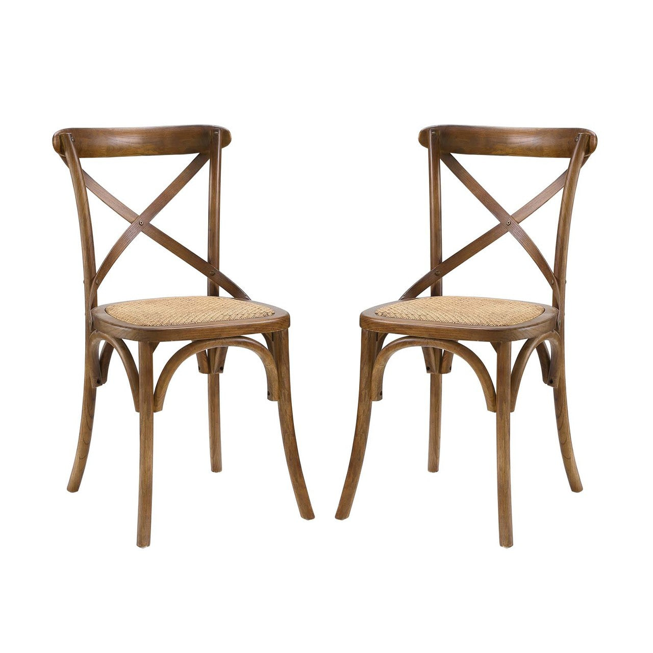 Gear Dining Side Chair Set of 2, Wood, Brown 15450