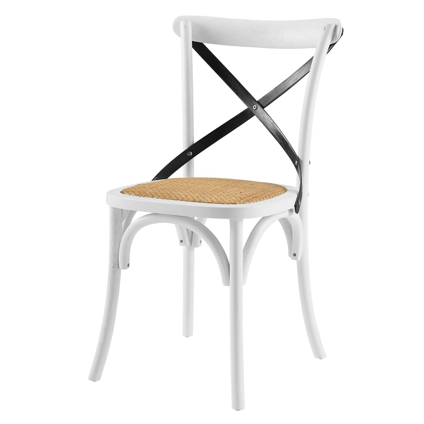 Gear Dining Side Chair Set of 2, Wood, White Black, 18209