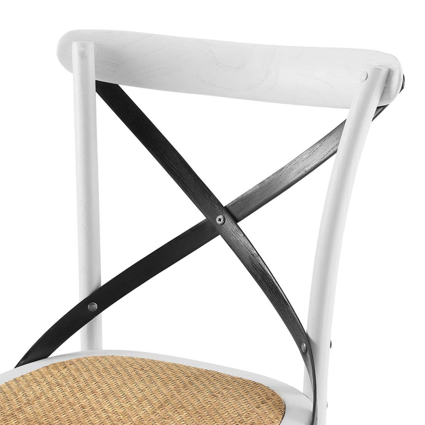 Gear Dining Side Chair Set of 2, Wood, White Black, 18209