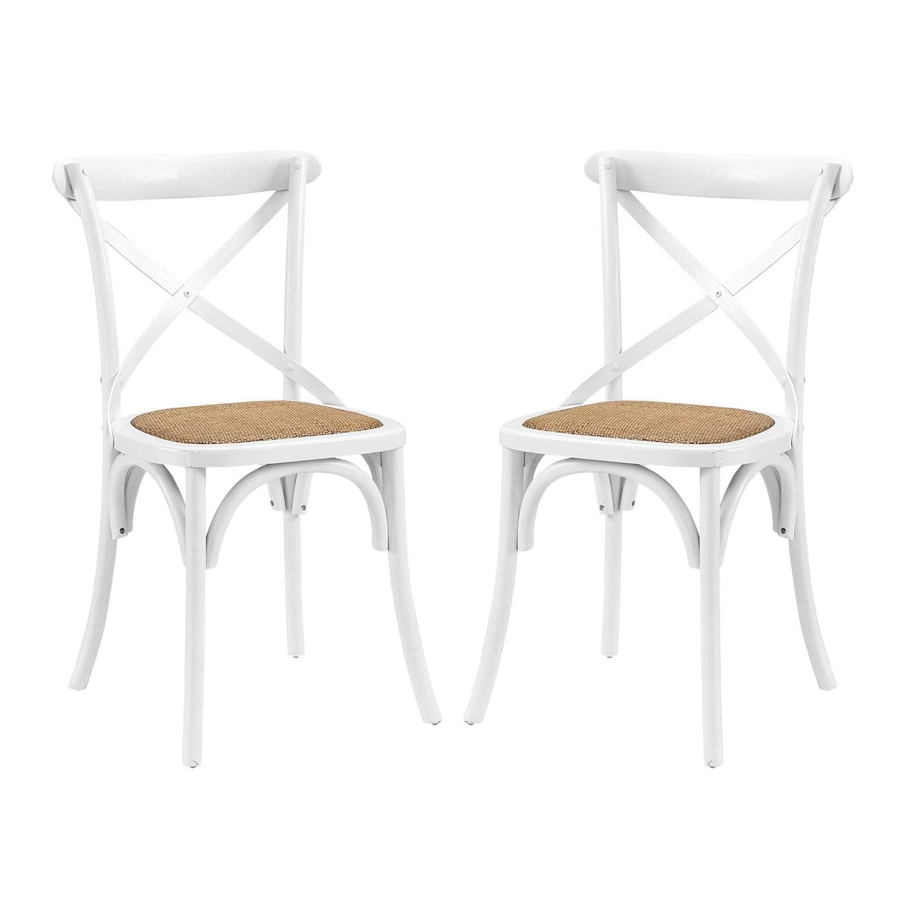 Gear Dining Side Chair Set of 2, Wood, White 15451