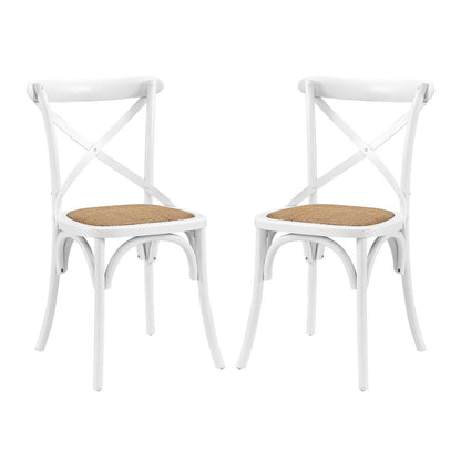 Gear Dining Side Chair Set of 2, Wood, White 15451