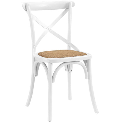 Gear Dining Side Chair Set of 2, Wood, White 15451