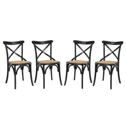Gear Dining Side Chair Set of 4, Wood, Black 15452