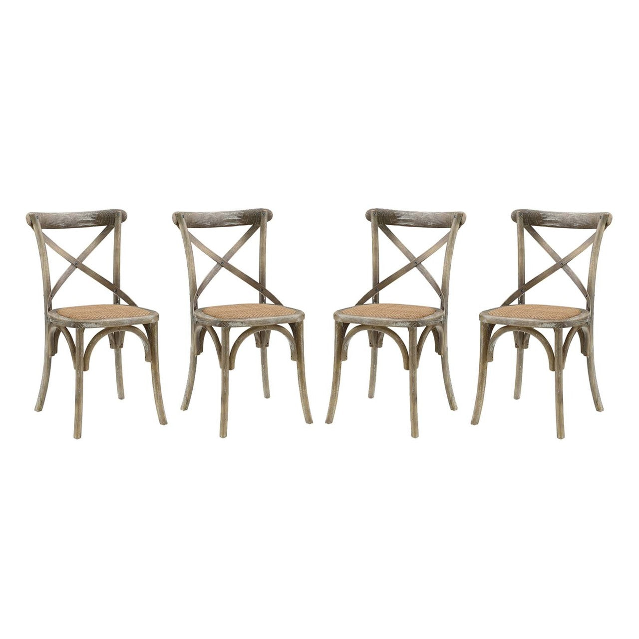Gear Dining Side Chair Set of 4, Wood, Grey Gray 15453