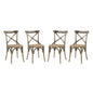 Gear Dining Side Chair Set of 4, Wood, Grey Gray 15453