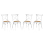 Gear Dining Side Chair Set of 4, Wood, White 15456