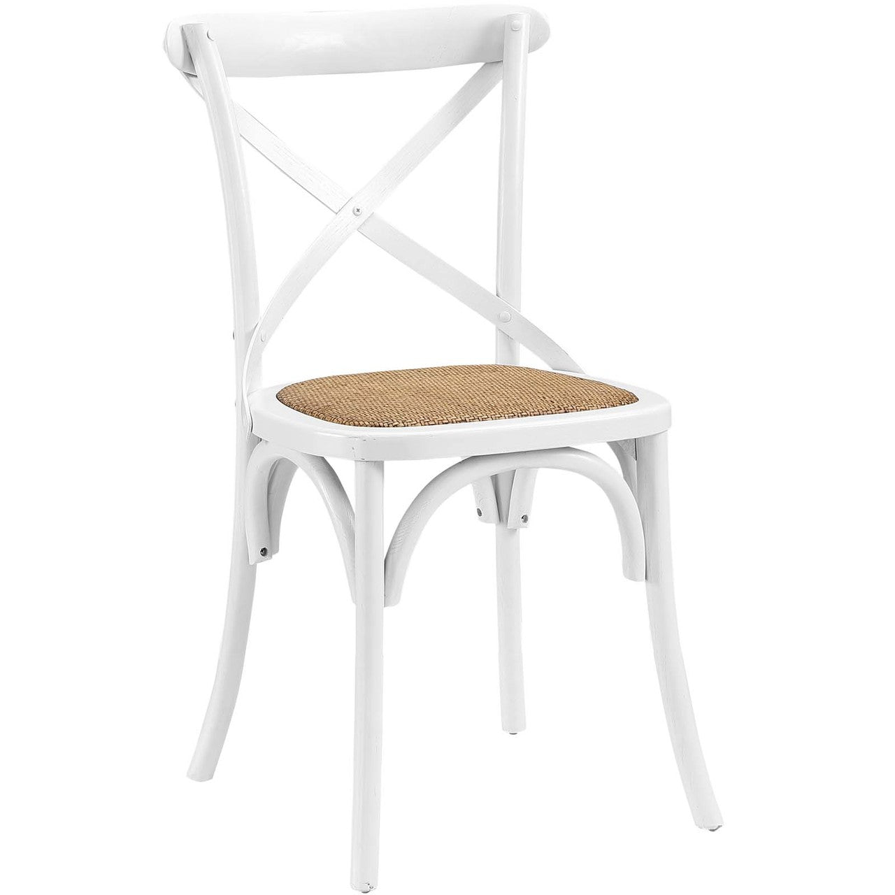 Gear Dining Side Chair Set of 4, Wood, White 15456