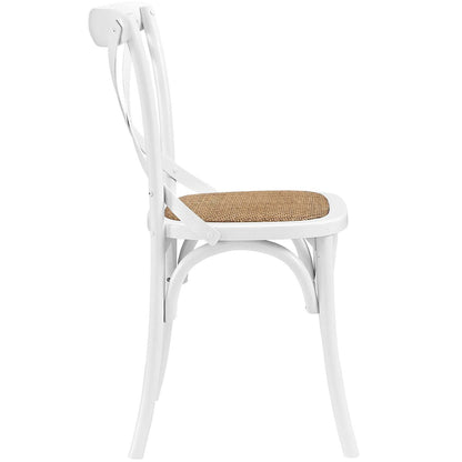 Gear Dining Side Chair Set of 4, Wood, White 15456