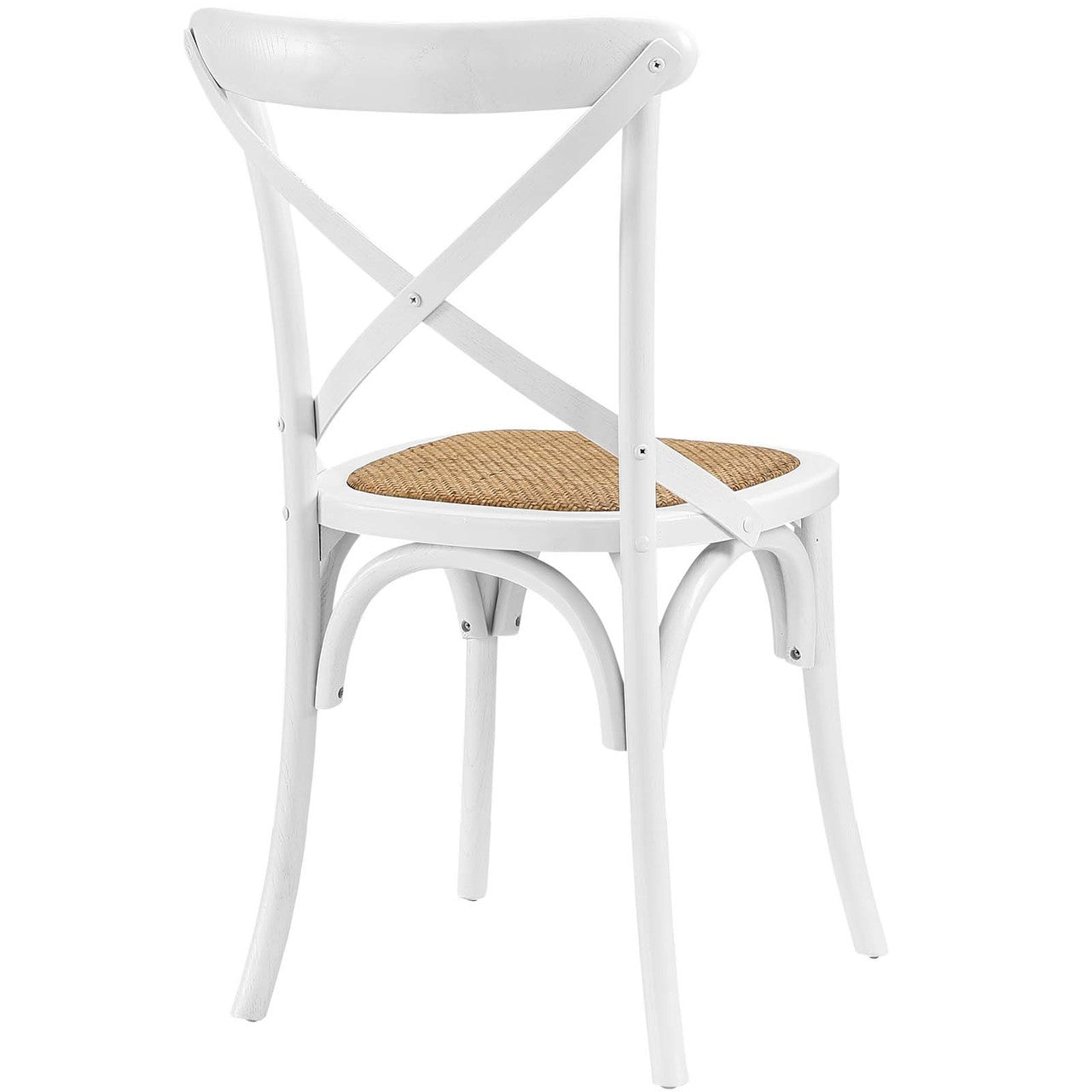 Gear Dining Side Chair Set of 4, Wood, White 15456