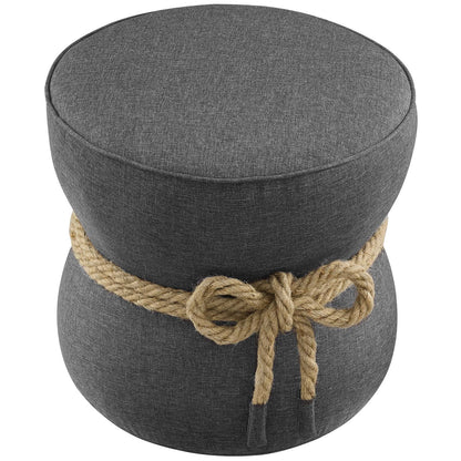 Beat Nautical Rope Upholstered Fabric Ottoman, Fabric, Grey Gray, 17429