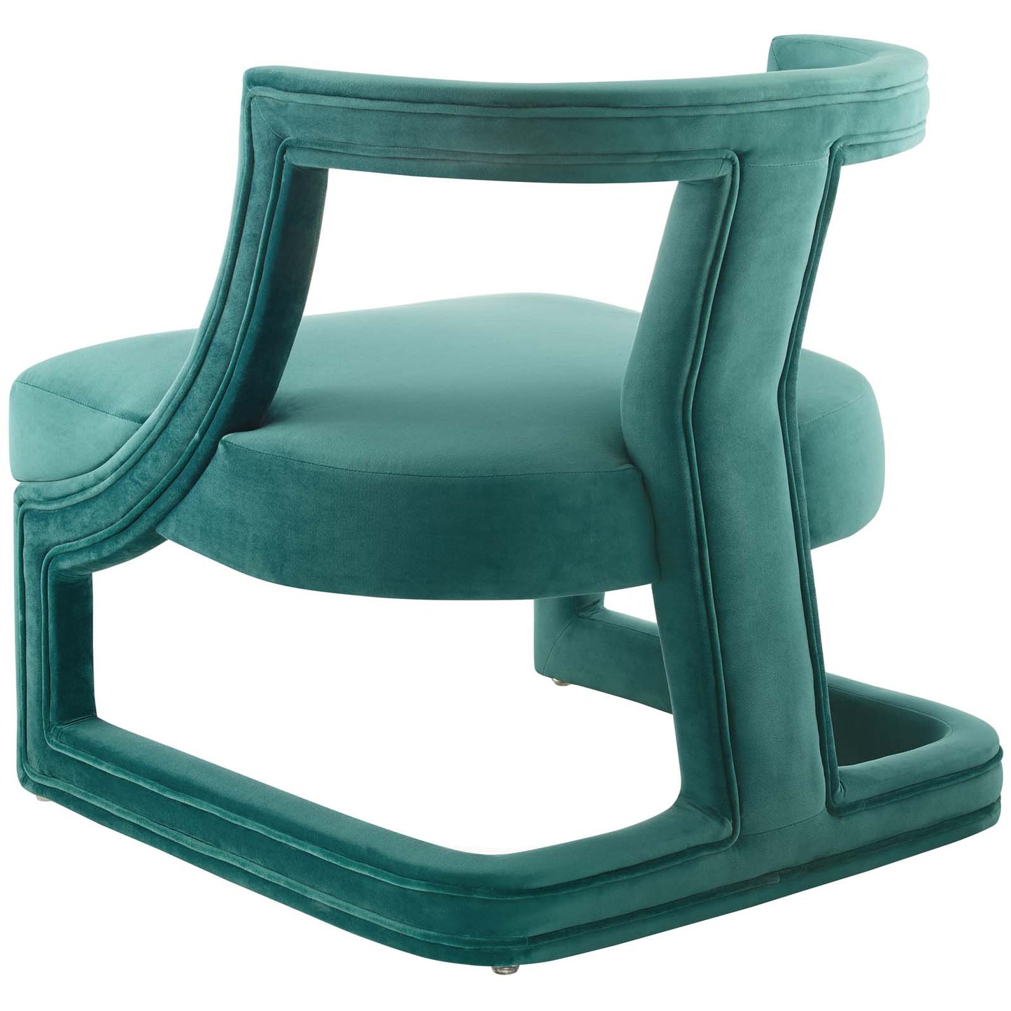 Requisite Accent Lounge Performance Velvet Armchair, Velvet Fabric Wood, Aqua Blue, 17438
