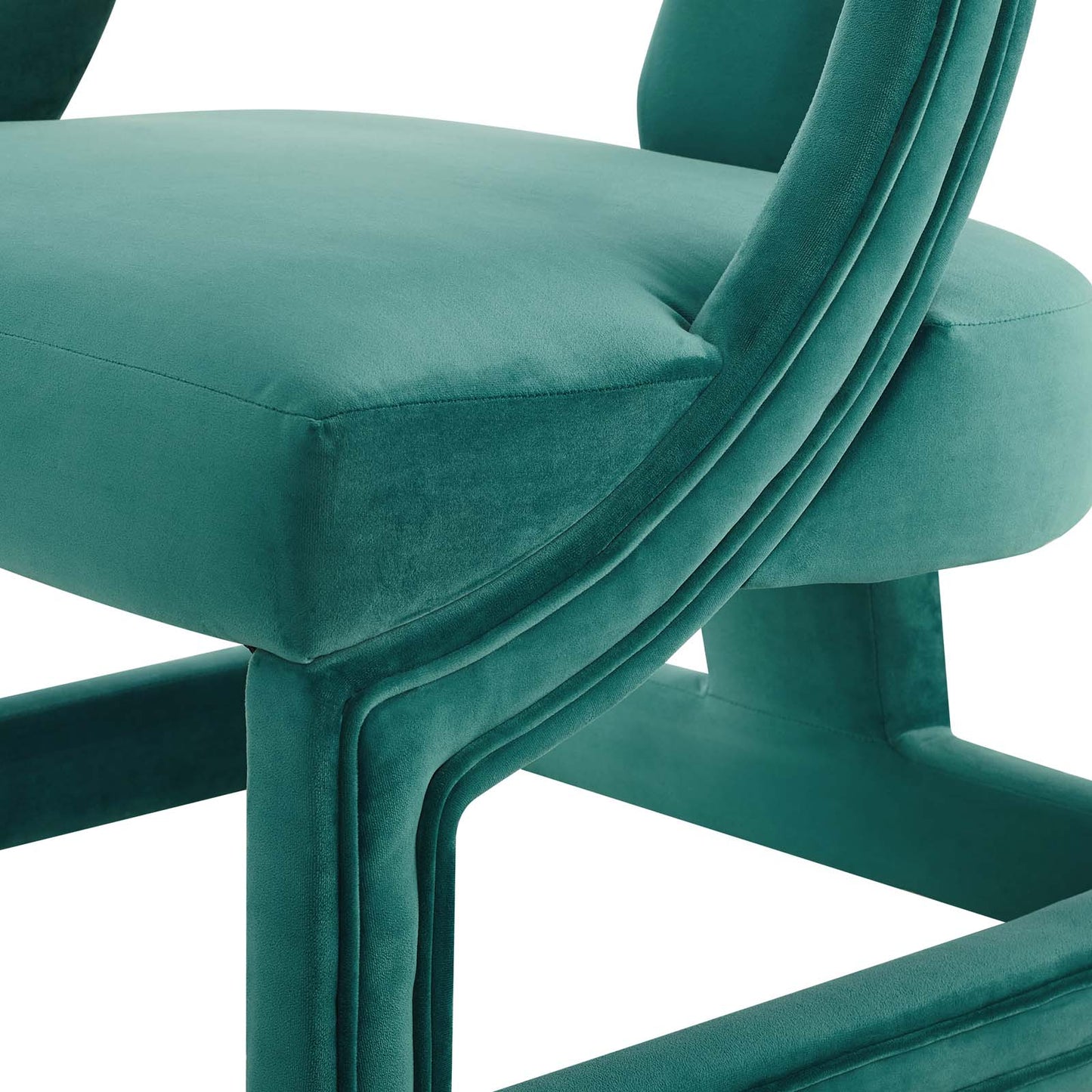 Requisite Accent Lounge Performance Velvet Armchair, Velvet Fabric Wood, Aqua Blue, 17438