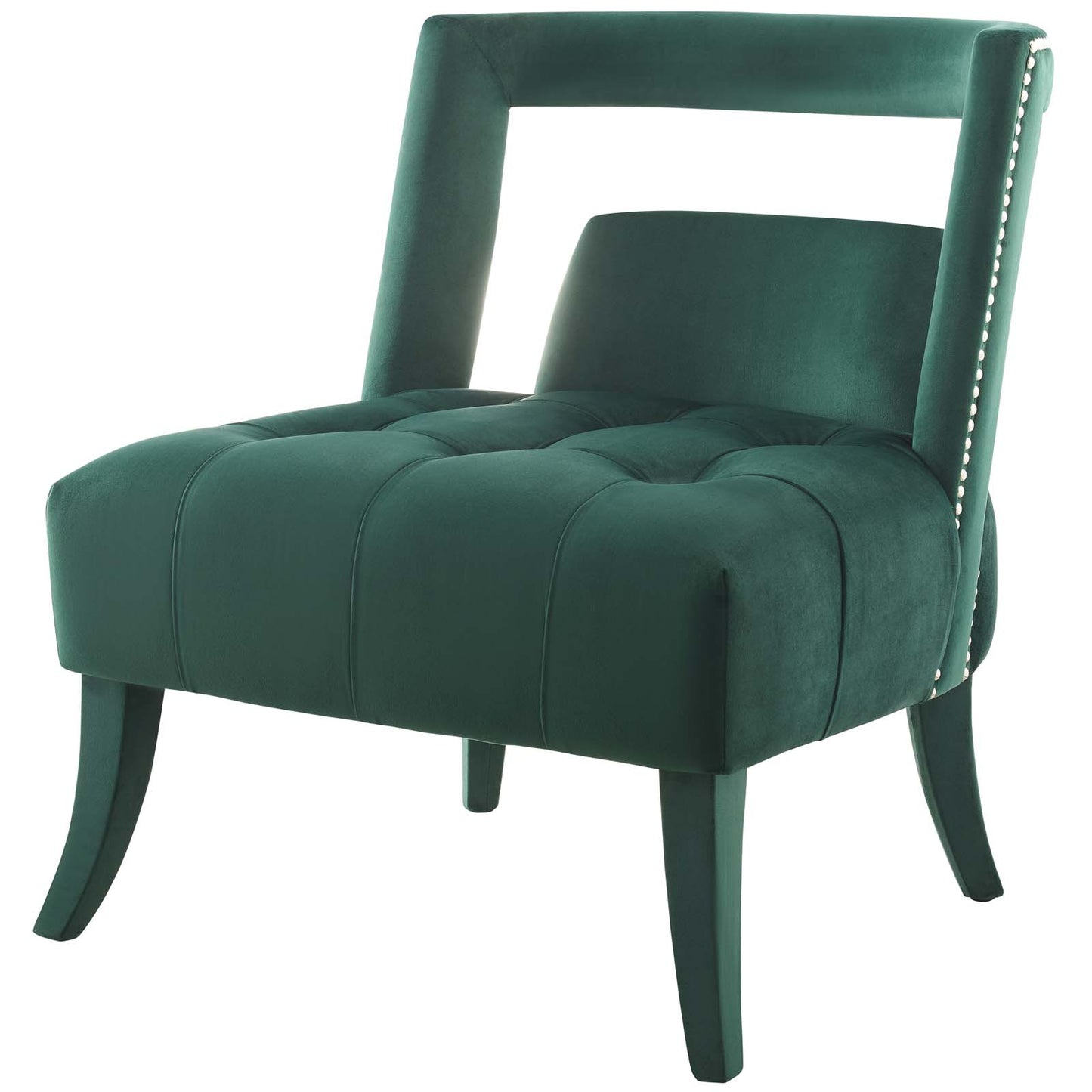 Honor Accent Lounge Performance Velvet Armchair, Velvet Fabric, Green, 17439