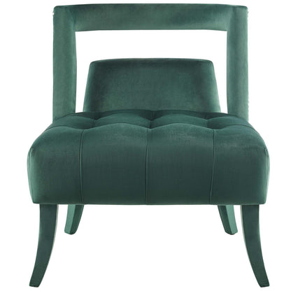 Honor Accent Lounge Performance Velvet Armchair, Velvet Fabric, Green, 17439