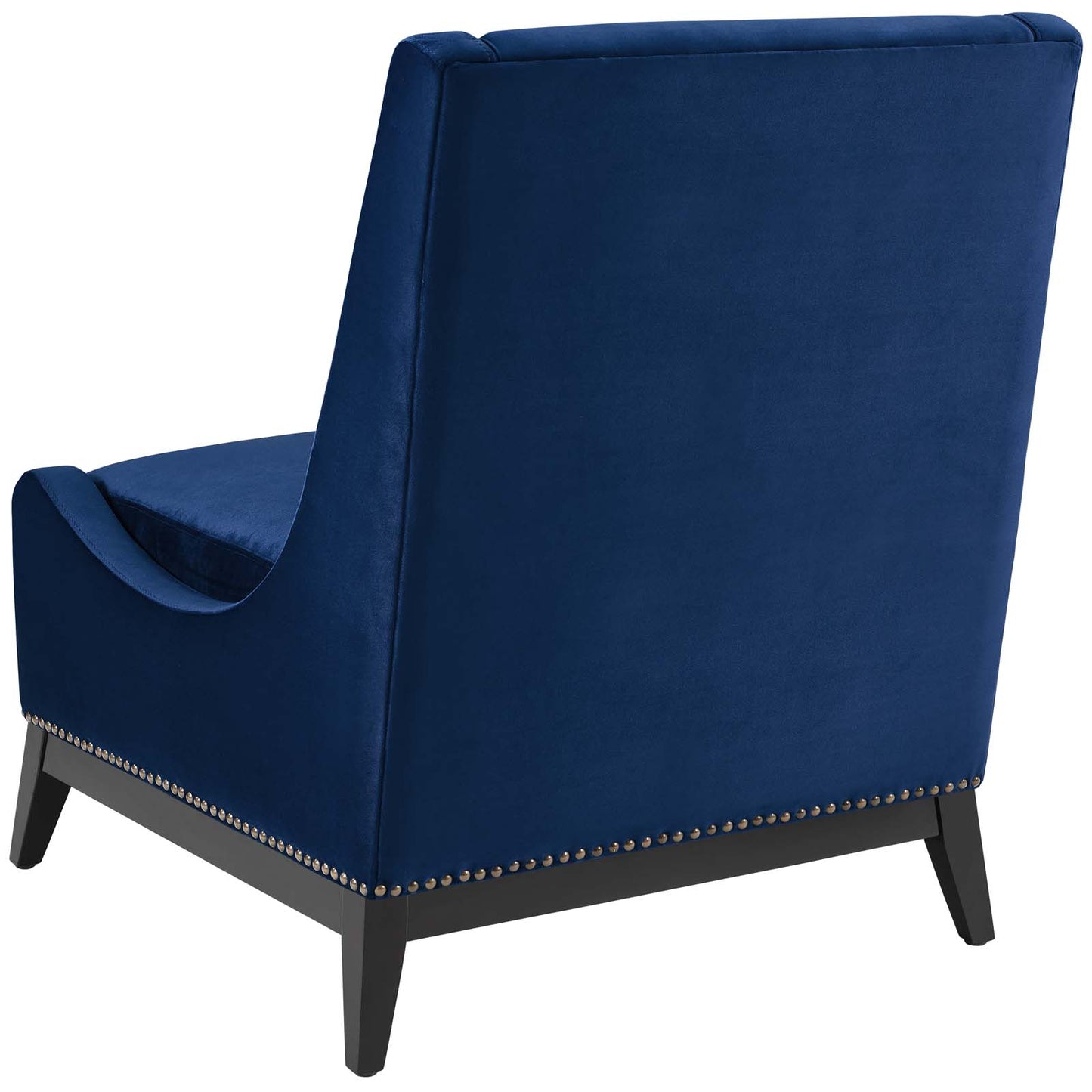 Confident Accent Upholstered Performance Velvet Lounge Chair, Velvet Fabric, Navy Blue, 17448
