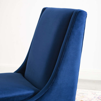 Confident Accent Upholstered Performance Velvet Lounge Chair, Velvet Fabric, Navy Blue, 17448