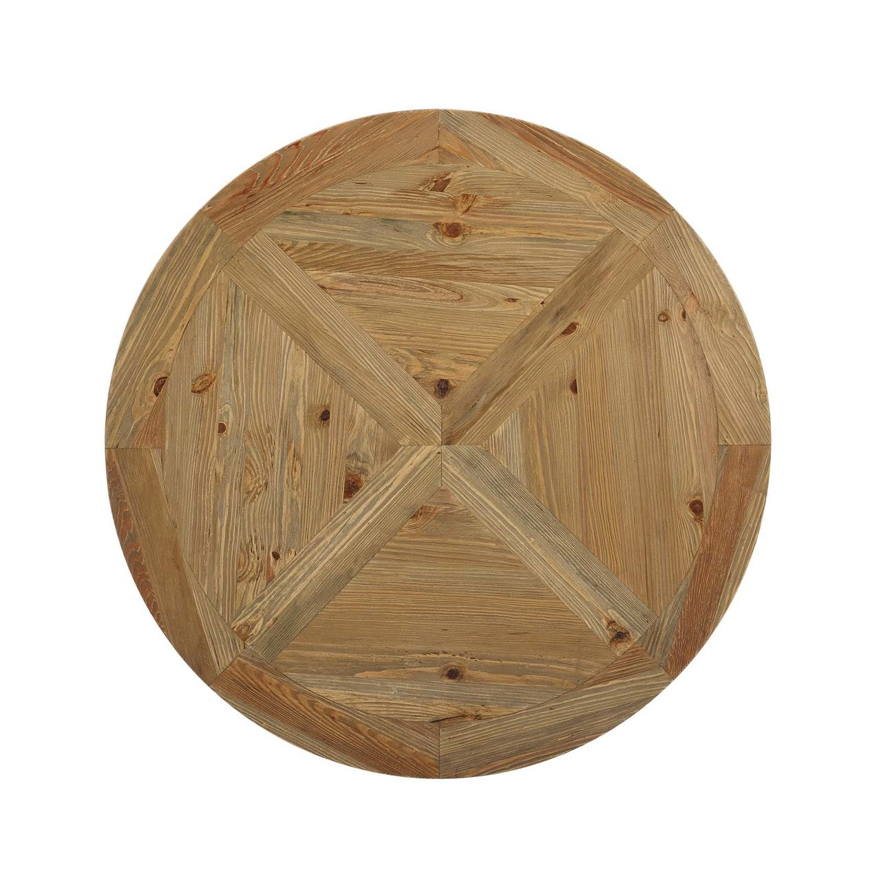 Stitch 47" Round Pine Wood Dining Table, Wood, Brown 15457