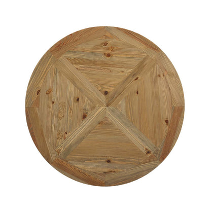 Stitch 47" Round Pine Wood Dining Table, Wood, Brown 15457