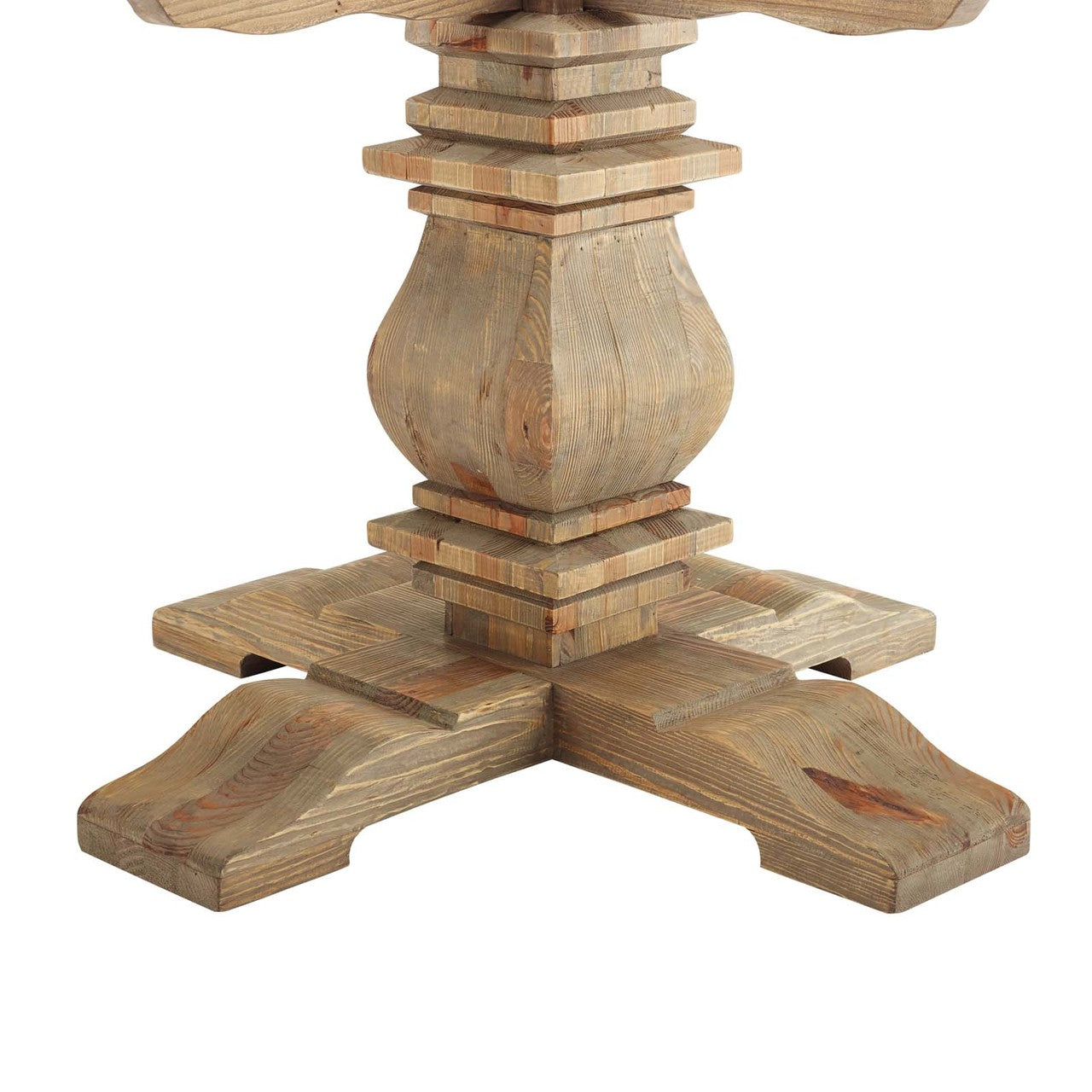 Stitch 47" Round Pine Wood Dining Table, Wood, Brown 15457