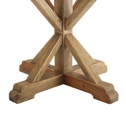 Stitch 47" Round Pine Wood Dining Table, Wood, Brown 15458
