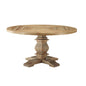 Column 59" Round Pine Wood Dining Table, Wood, Brown 15459