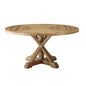 Column 59" Round Pine Wood Dining Table, Wood, Brown 15460