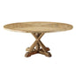 Column 71" Round Pine Wood Dining Table, Wood, Brown 15462