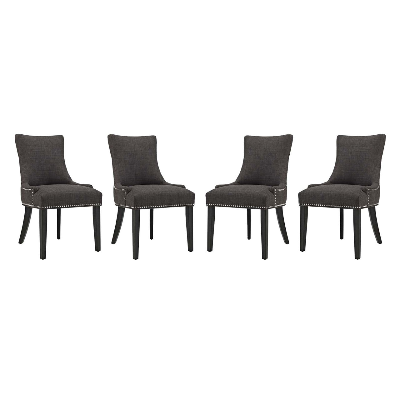 Marquis Dining Chair Fabric Set of 4, Fabric, Brown 15825